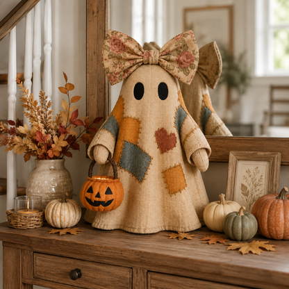 👻Lighted Vintage Patchwork Ghost
