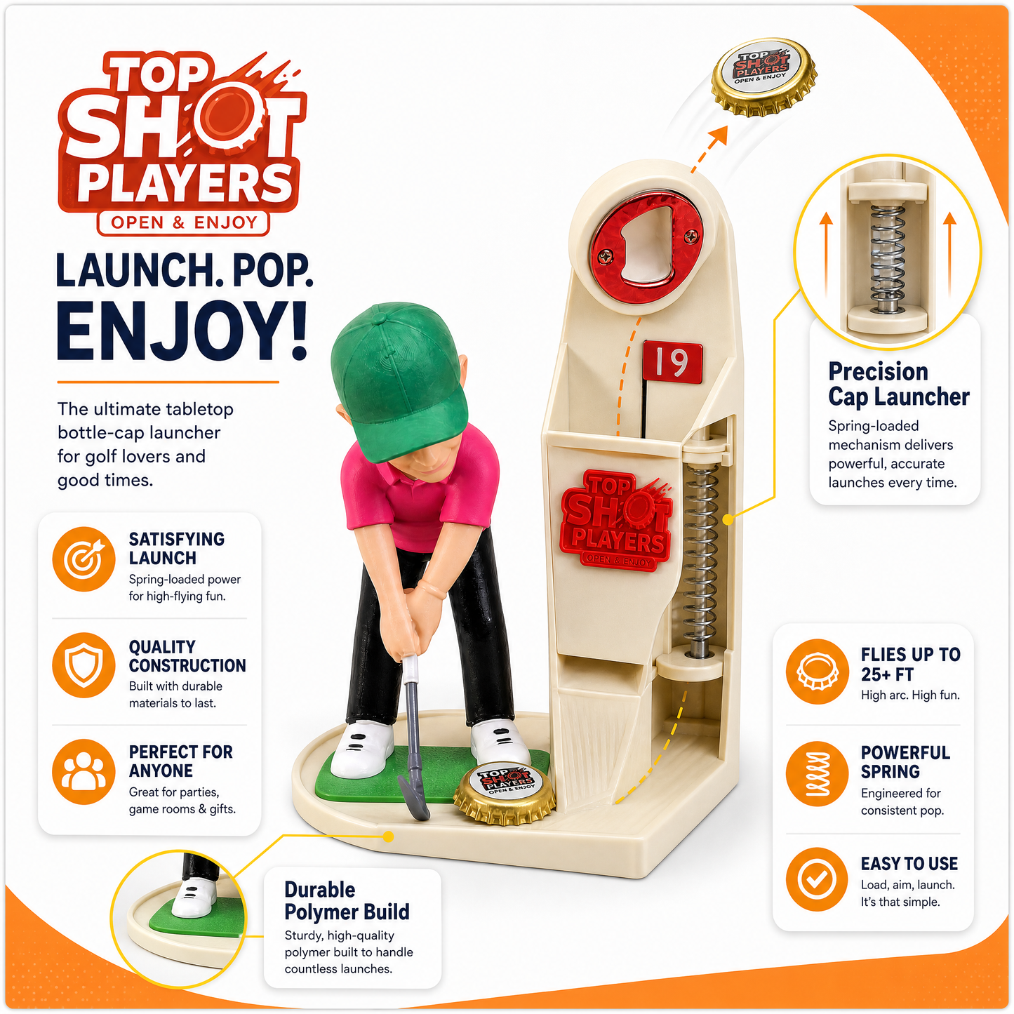 Golf-themed creative bottle opener