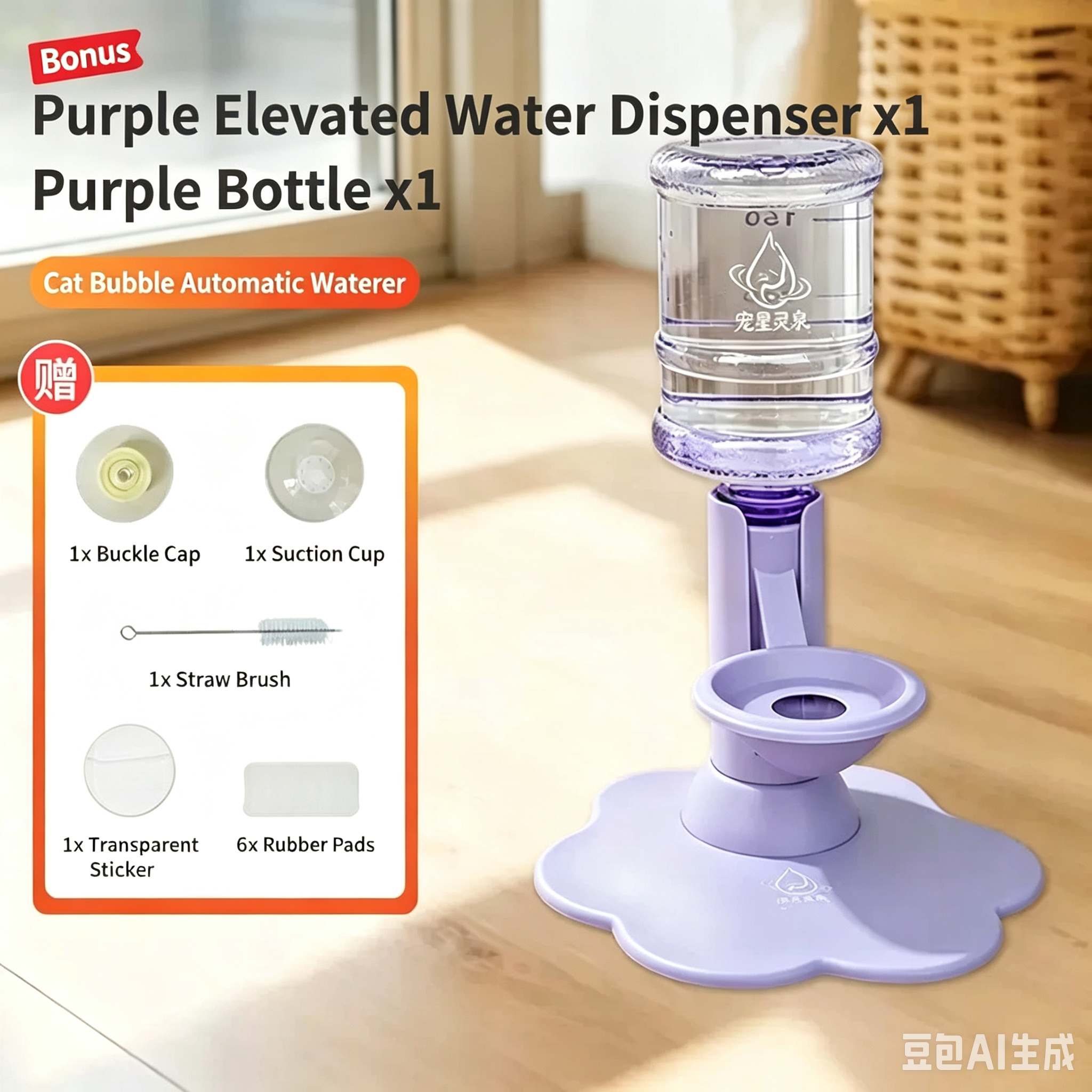 Purple with bottle
