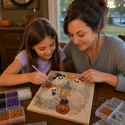 👻✨ Halloween Pearl Art DIY Kit – Turn Tiny Pearls into Spooky-Cute Magic