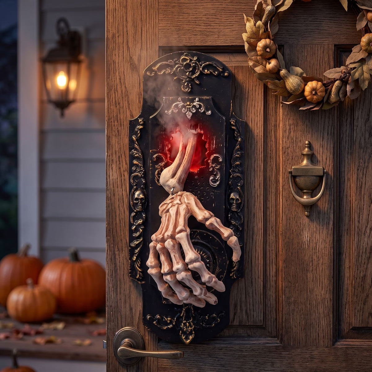 🕸️ Gothic Skeleton Hand Doorbell – Motion Activated Haunted Door Decoration💀🎃