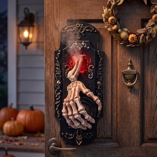 🕸️ Gothic Skeleton Hand Doorbell – Motion Activated Haunted Door Decoration💀🎃