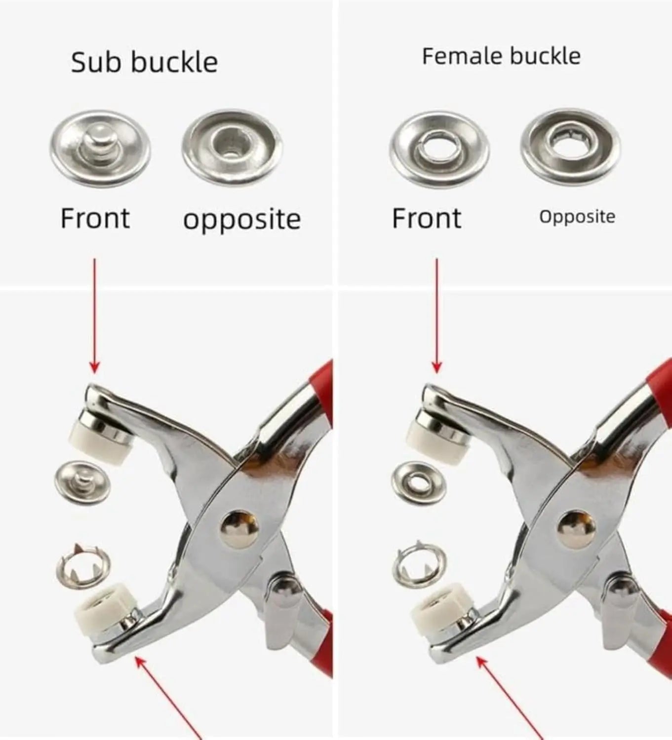 🔥✨100 pcs Invisible Colored Metal Buckle & Manual Pressure Pliers Kit