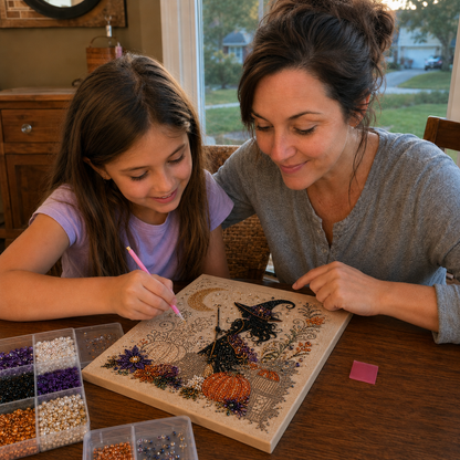 👻✨ Halloween Pearl Art DIY Kit – Turn Tiny Pearls into Spooky-Cute Magic
