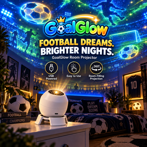 ⚽✨Dynamic Soccer Stadium Projector Light – Rotating Football Night Light for & Fans