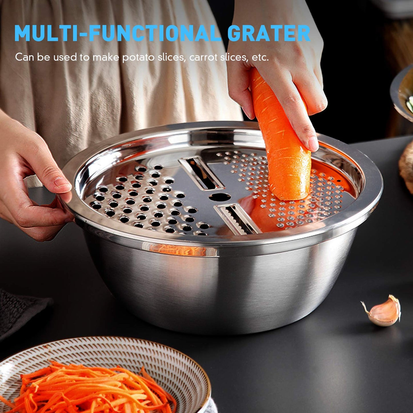 🥗 Prep, Drain &amp; Grate — All in One Smart Kitchen Bowl!