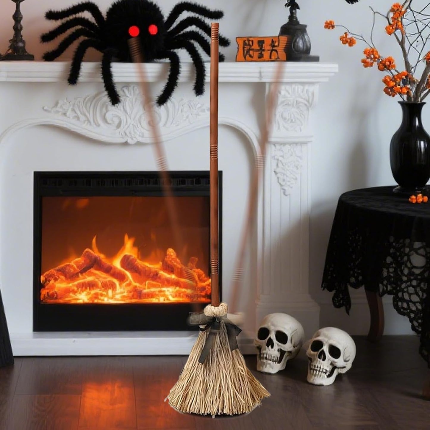 🧙‍♀️Self-Moving Halloween Witch Broom: Motion-Activated Spooky Decor