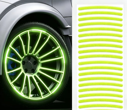 20 PCS Creative Wheel Hub Rim Reflective Stickers