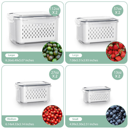 🍅Food Storage Containers for Fridge with Removable Colander