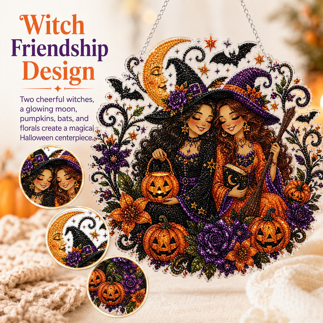 🎃🍂 DIY Rustic Harvest Pumpkin Diamond Art Window Suncatcher