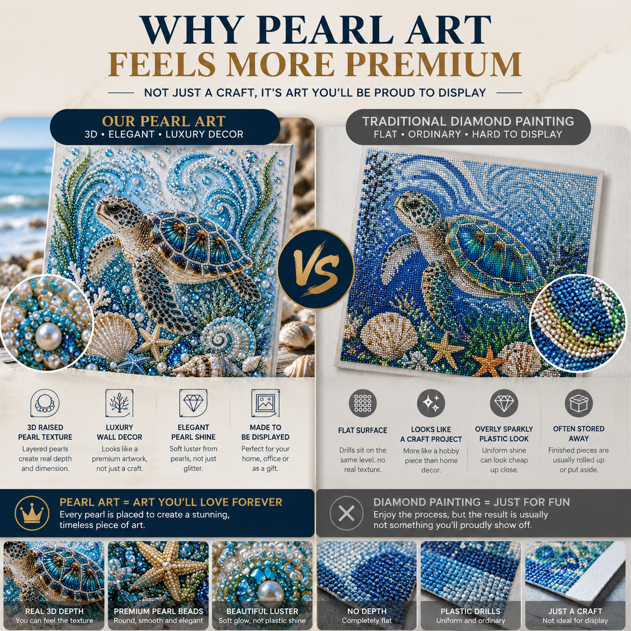 🌊✨💯Ocean Theme Pearl Art DIY Kit – Relaxing DIY Craft to Create Stunning Coastal Artwork