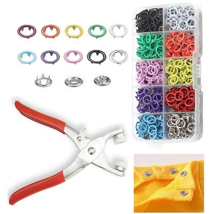 🔥✨100 pcs Invisible Colored Metal Buckle & Manual Pressure Pliers Kit