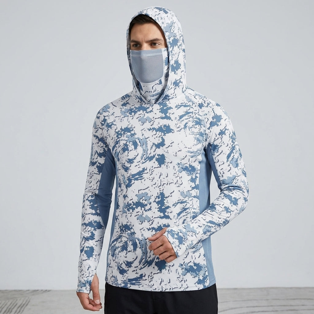 🏖️Men’s UPF 50+ Hoodie Shirts with Mask