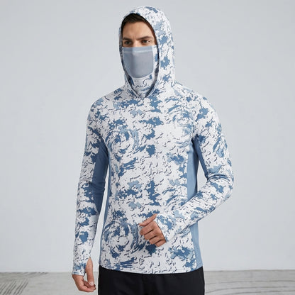 🏖️Men’s UPF 50+ Hoodie Shirts with Mask