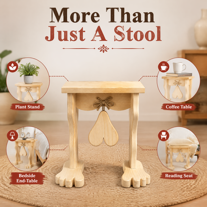🪑Funny Wooden Ball Bell Stool😂 – Rustic Farmhouse Conversation Piece