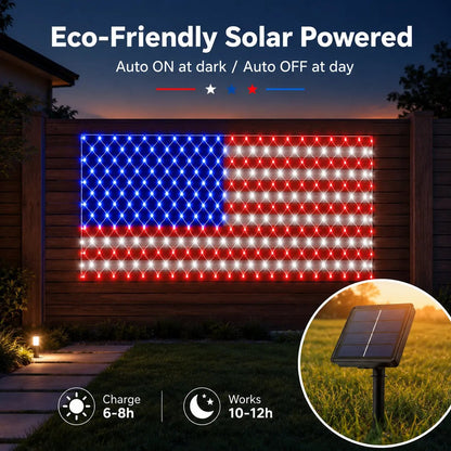 🇺🇸Super Bright American Flag Net Lights for Patriotic Holiday Decor