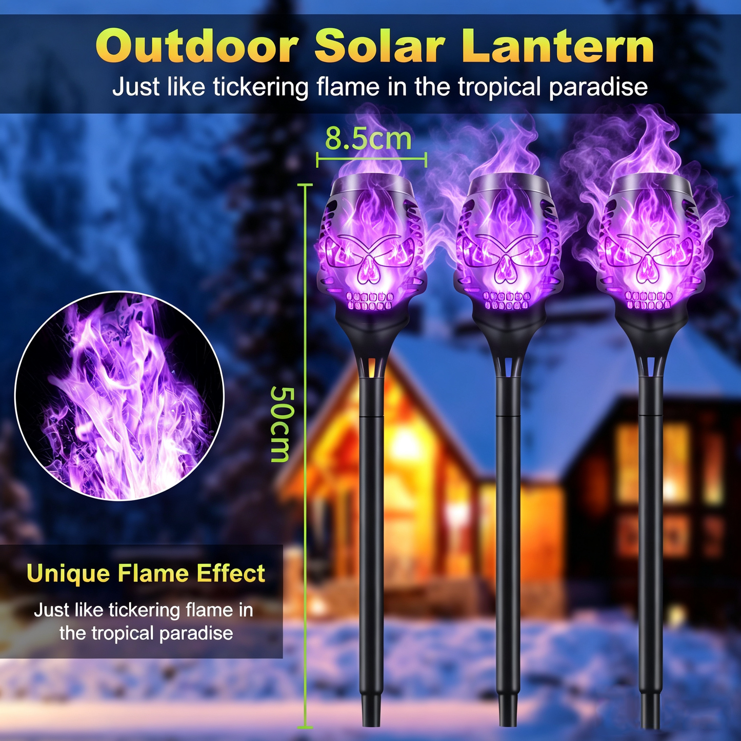 🔥Halloween Early Bird Special Sale 🔥 Halloween Solar Skull Flame Lights💀