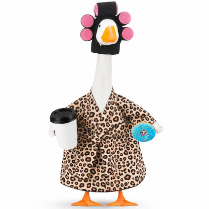 🦢Lady Porch Goose Outfit Bathrobe for 23'' Cement Plastic Porch Goose Statue❤️🤍💙