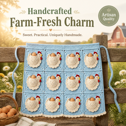 🐔Handmade Crochet Hen Egg Collecting Apron🥚🎁