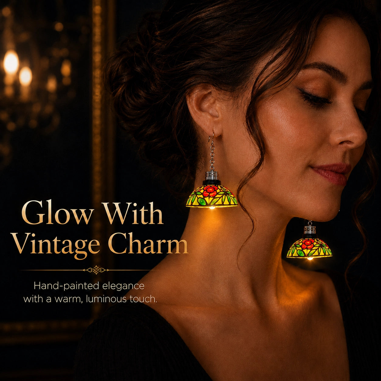 Handmade Vintage Light-Up Chandelier Earrings