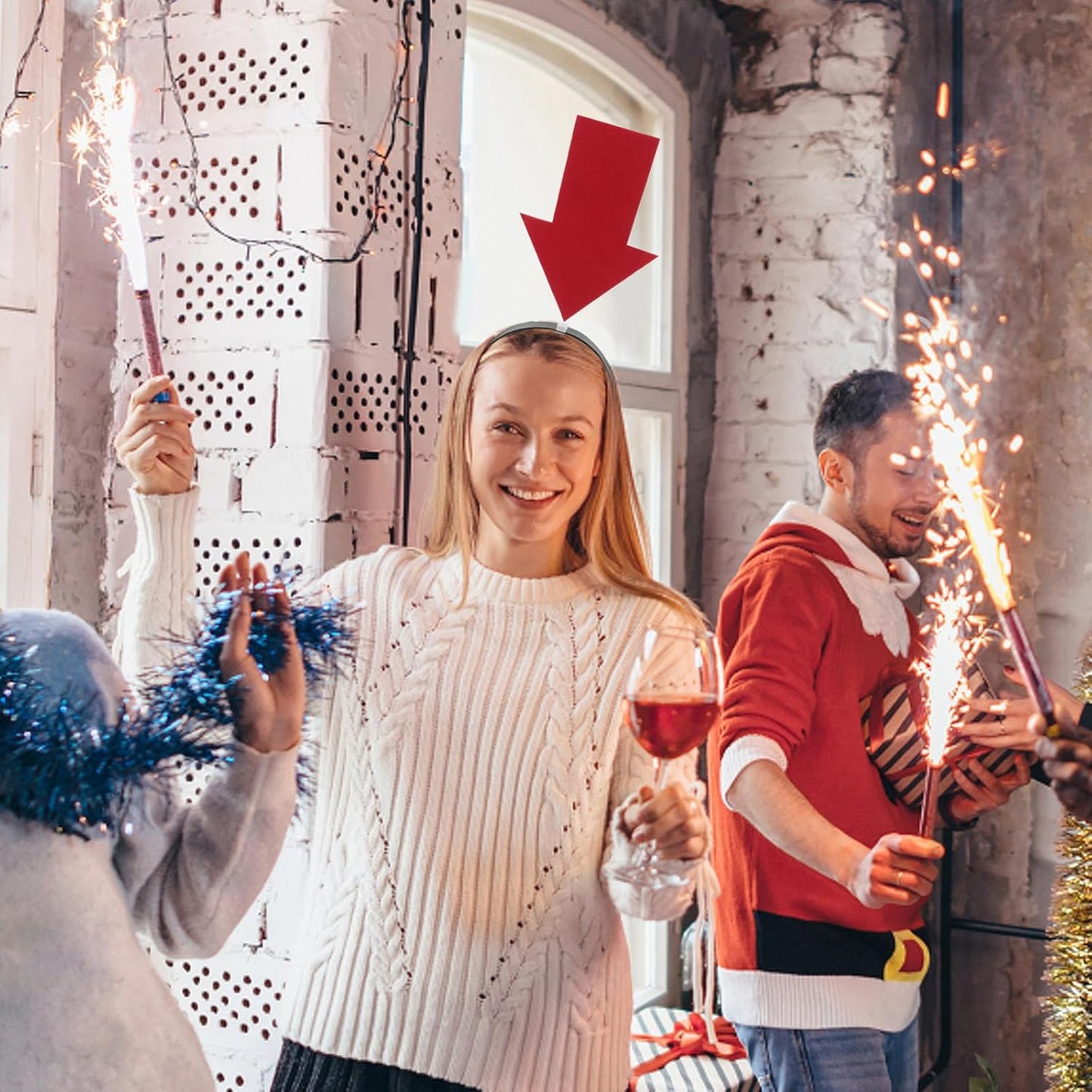 Red Arrow Locator Headband – Funny Gift for Girlfriend at Festivals or Crowds