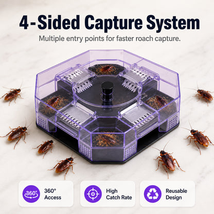 Reusable Roach Trap with One-Way Entry Doors