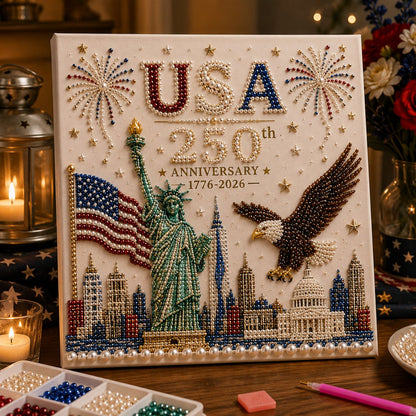 🔥Buy 2 Free shipping - USA 250th Anniversary DIY Pearl Painting Kit ✨❤️‍🔥