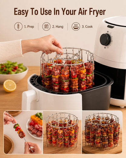 🔥BUY 1 GET 1 FREE 🔥Heat-Resistant Vertical Skewers Clavo Air Fryer Rack