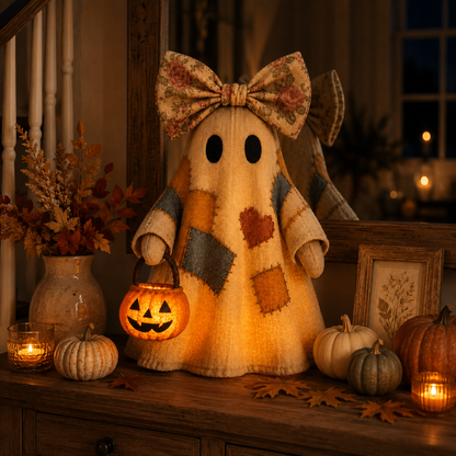 👻Lighted Vintage Patchwork Ghost