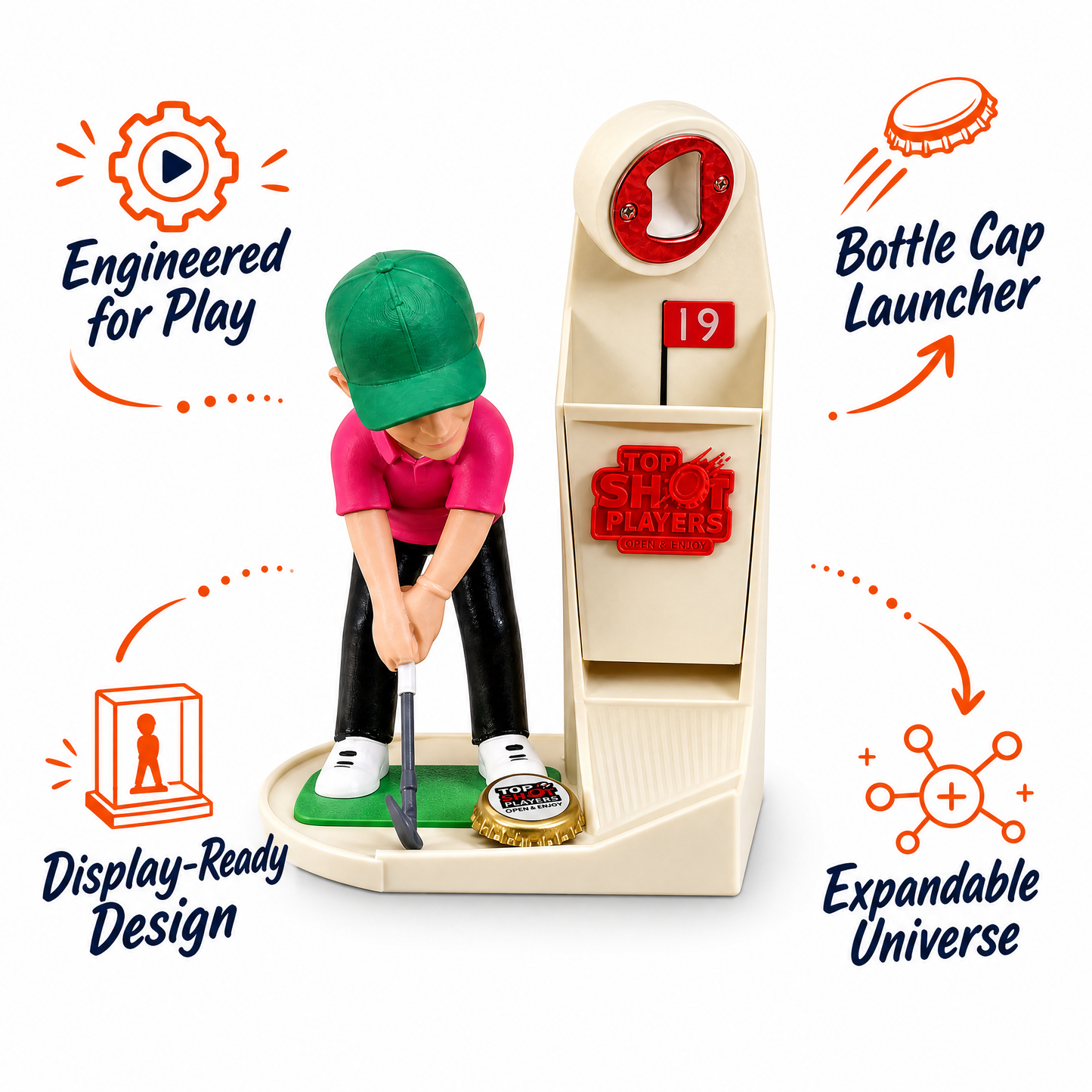 Golf-themed creative bottle opener