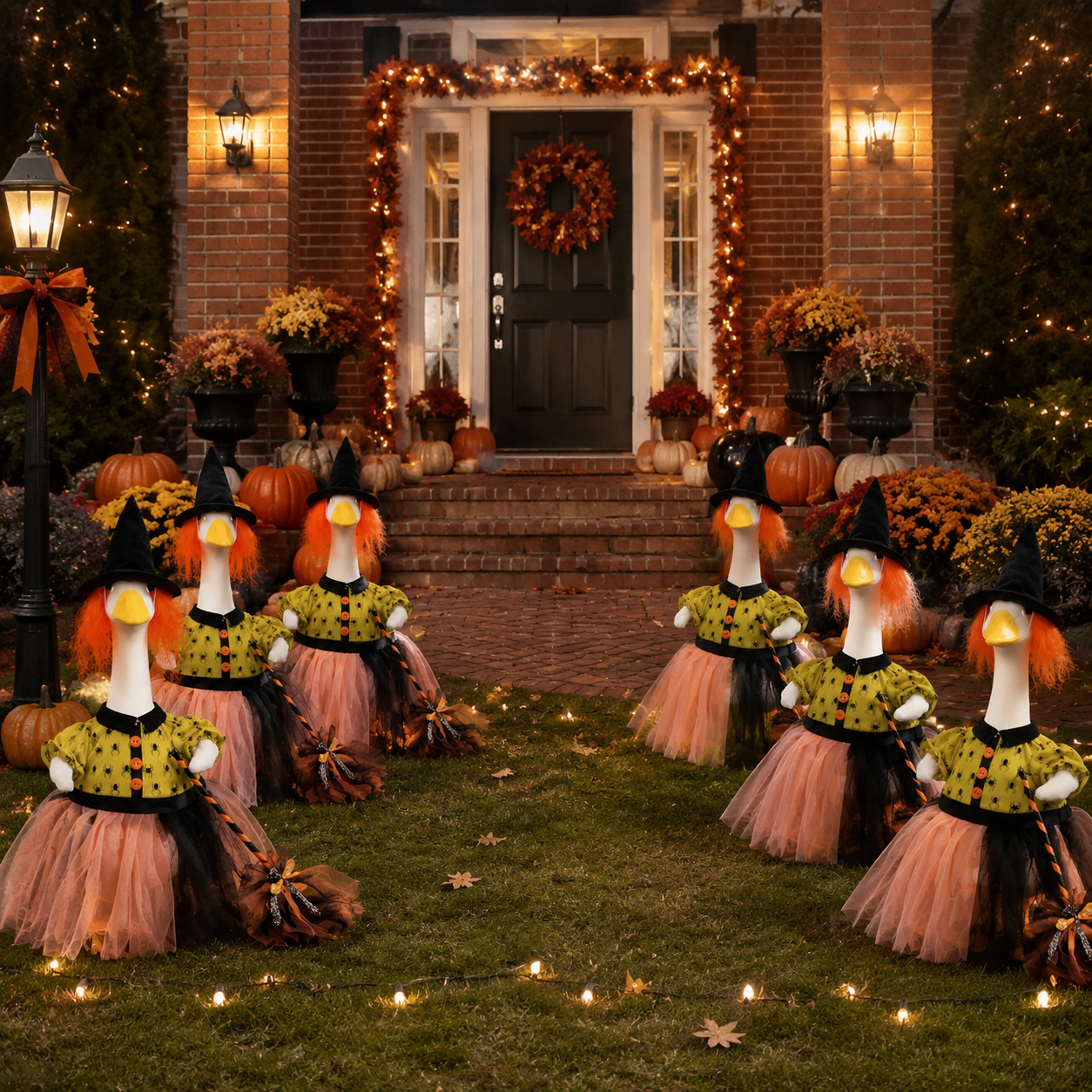 🧙‍♀️ Halloween Witch Goose Outfit™ – Spooky Fall Porch Decor Costume for 23" Lawn Goose Statue