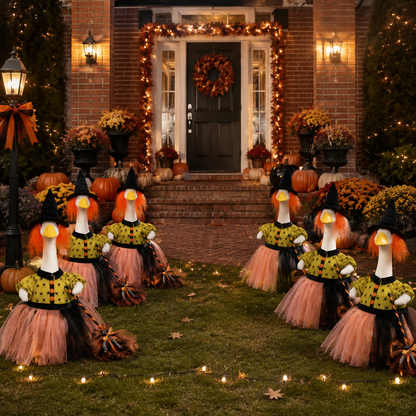 🧙‍♀️ Halloween Witch Goose Outfit™ – Spooky Fall Porch Decor Costume for 23" Lawn Goose Statue