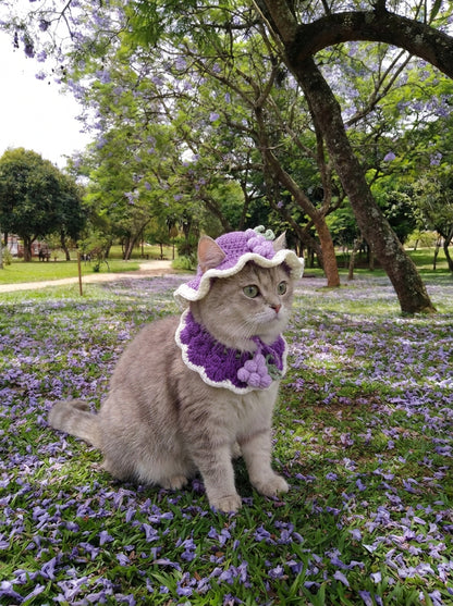 🐈Premium Crochet Pet Hat & Collar Set|Handmade with Love by Mary