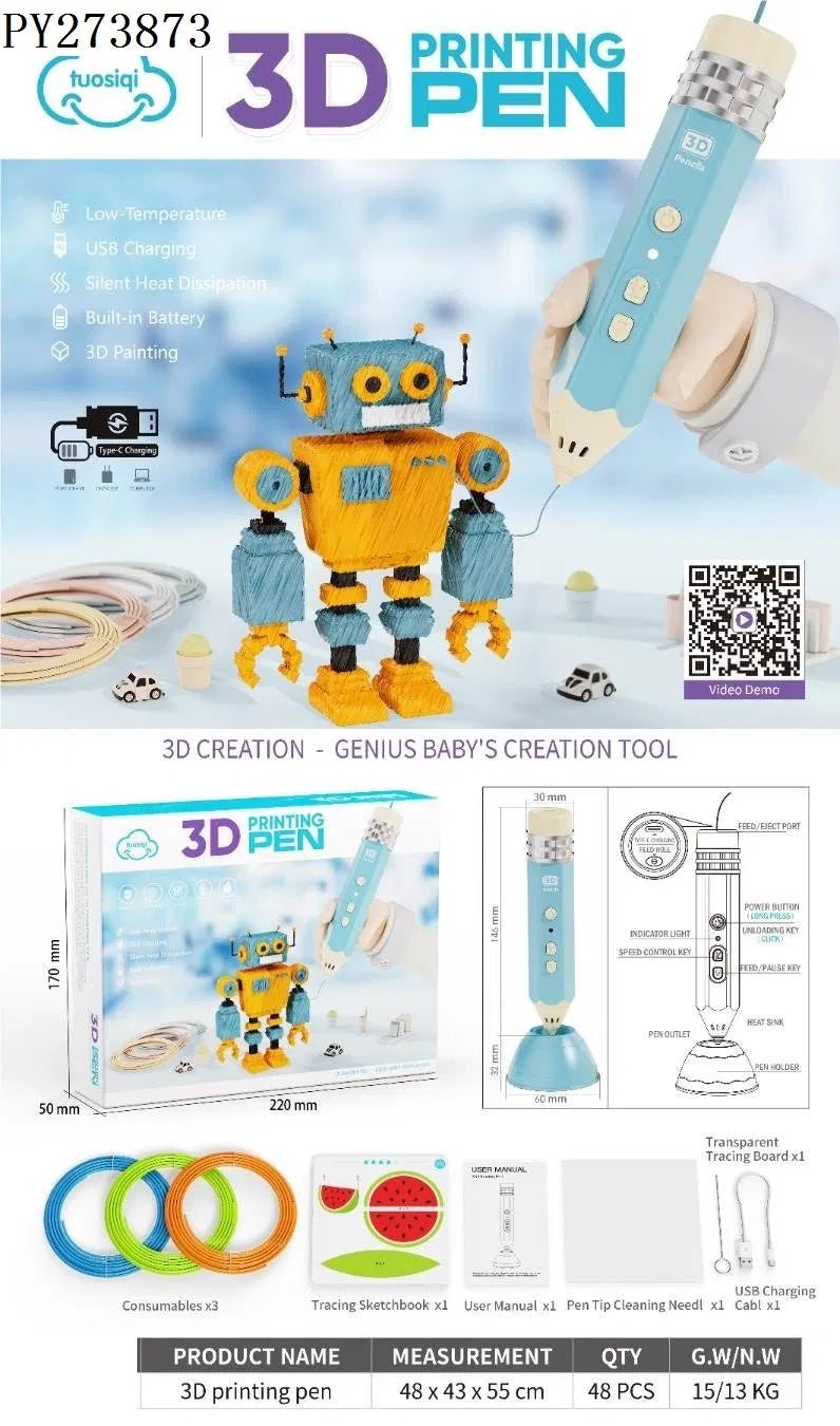 🖌️Hot Sale- Educational Toys Rocket Low-Temperature 3D Printing Pencil