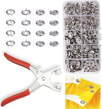 🔥✨100 pcs Invisible Colored Metal Buckle & Manual Pressure Pliers Kit