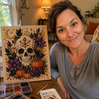 👻✨ Halloween Pearl Art DIY Kit – Turn Tiny Pearls into Spooky-Cute Magic