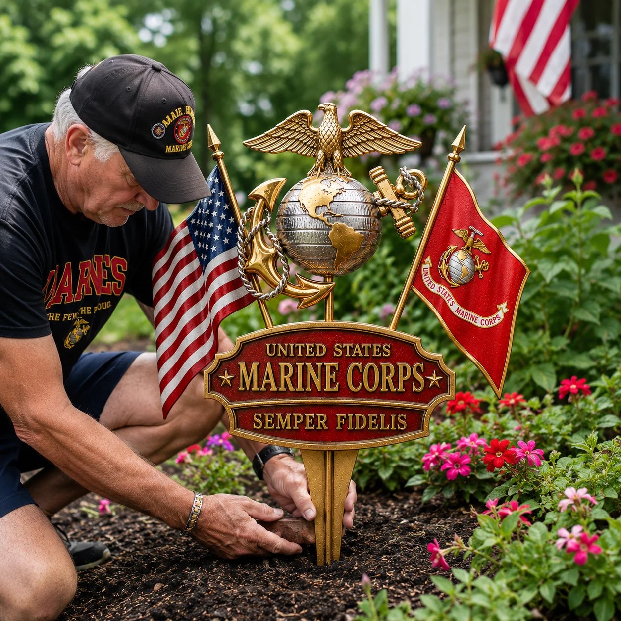 🔥US Military Branch Tribute Garden Stake Collection