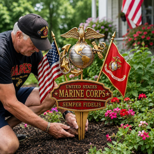🔥US Military Branch Tribute Garden Stake Collection