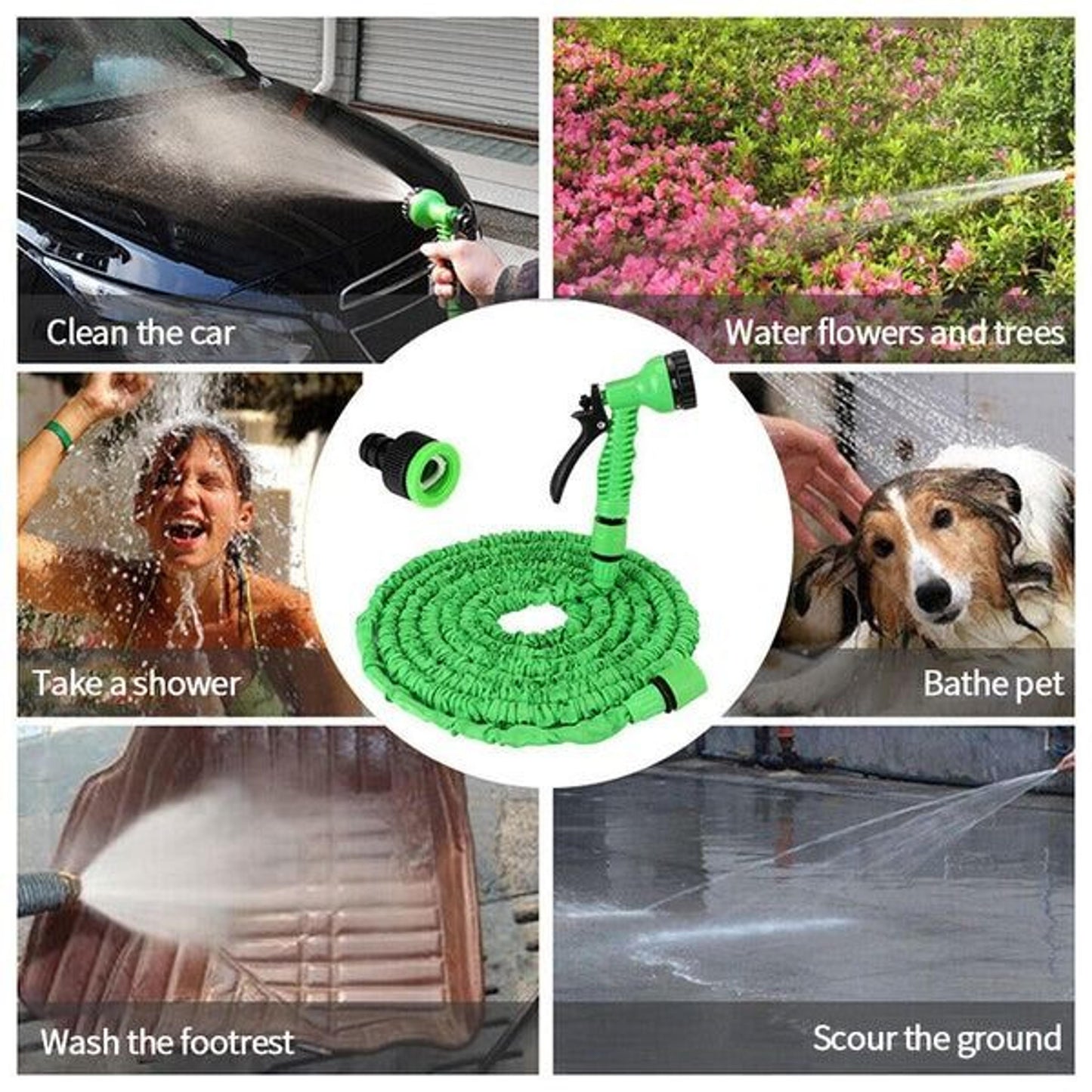 🏡Flexible Garden Water Hose w Spray Nozzle, Expanding Expandable Hose for Easy Outdoor Watering