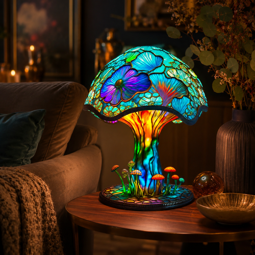 🍄 Tiffany-Style Mushroom Lamp
