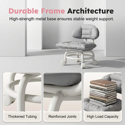 🪑Rolling Low Stool with Backrest – Padded seat & silent casters – Perfect for workshops, garages or studios – comfortable and mobile 🛠️✨