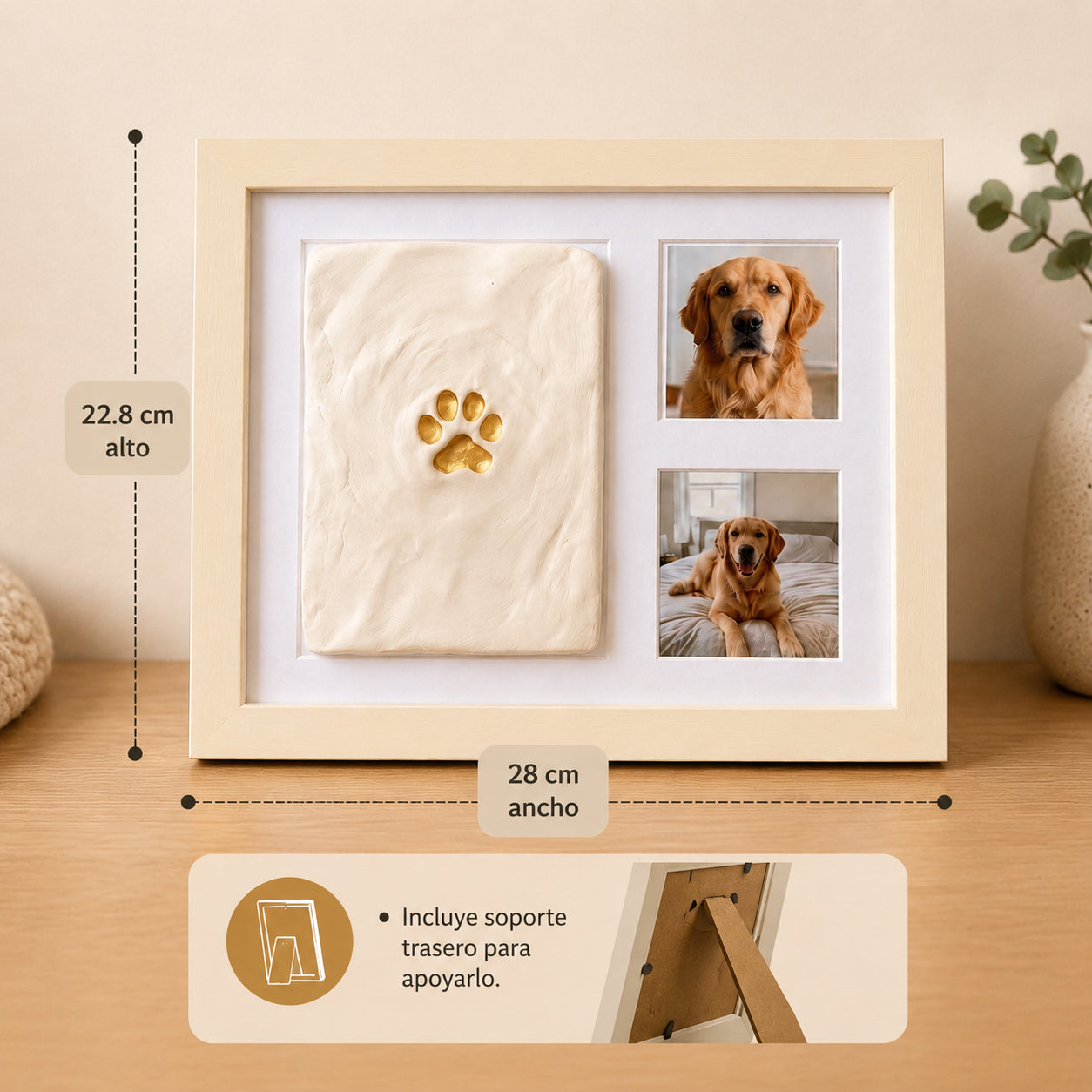 🐾DIY clay paw-print keepsake frame with space for two photos