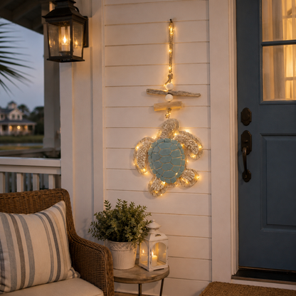 🐢Lighted Coastal Sea Turtle Wall Decor with Remote