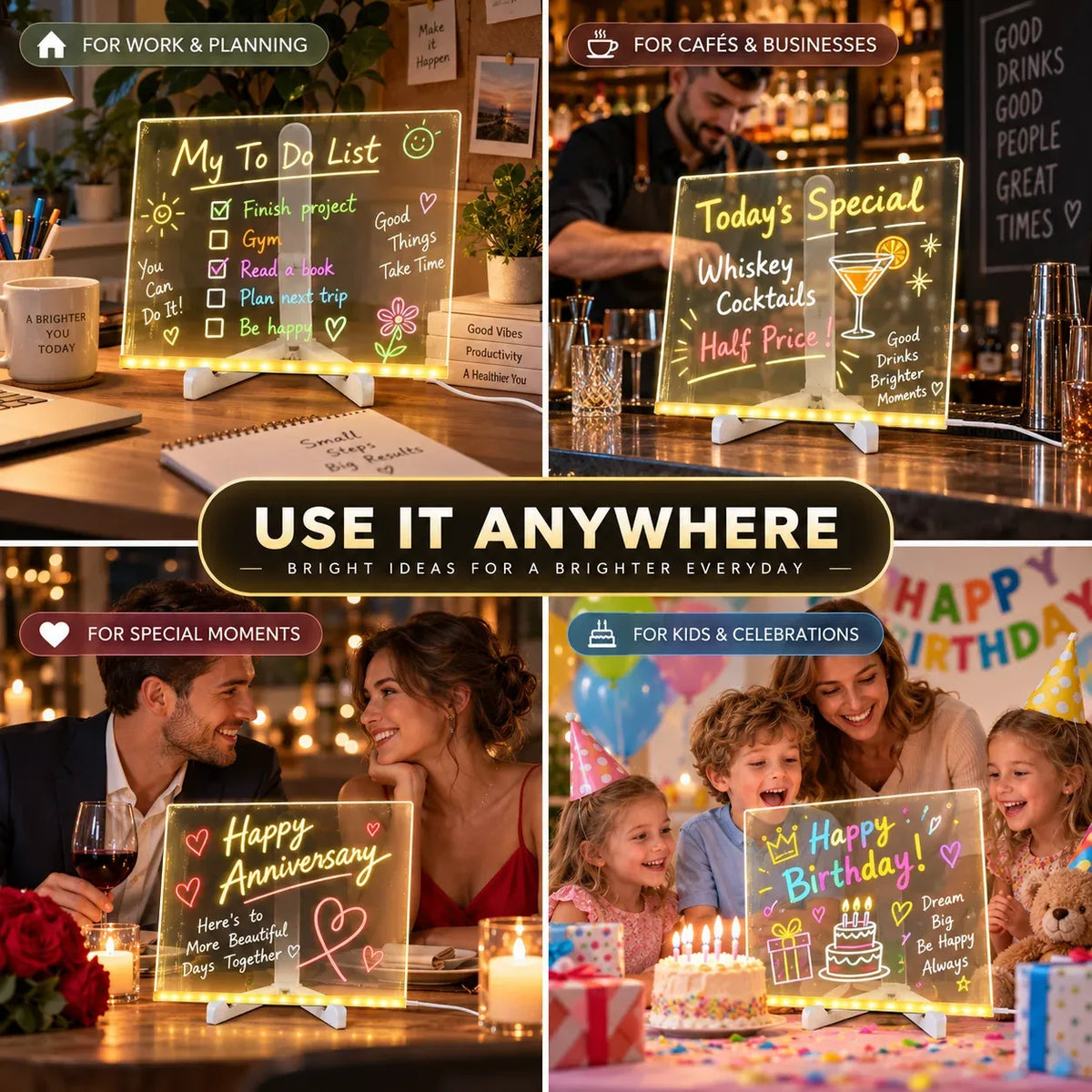 ✨ Reusable LED Message Board – Write, Glow, Wipe & Create Again