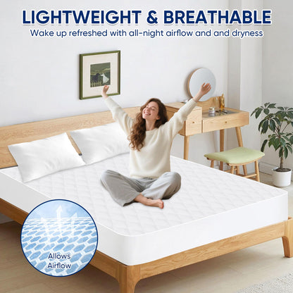 🛏️HOLIDAY SALE: 1-PACK WATERPROOF MATTRESS PROTECTOR — QUEEN SIZE, DEEP POCKET, NOISELESS!🛏️