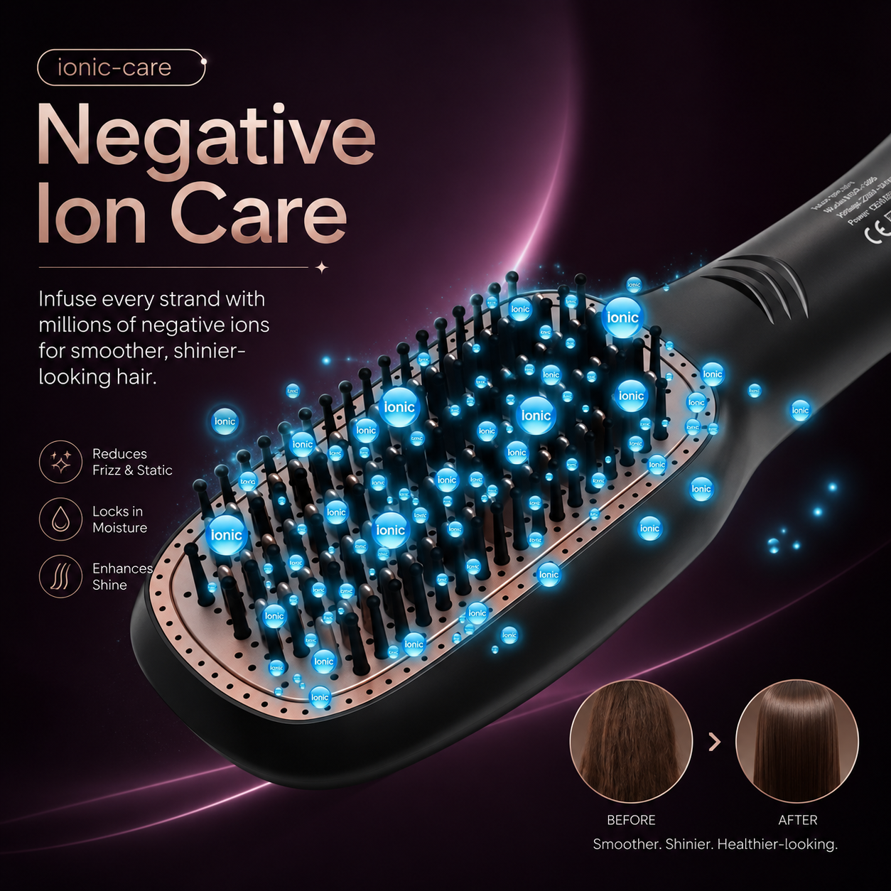 One-Step Hair Dryer and Styling Brush for Smooth Straight Hair