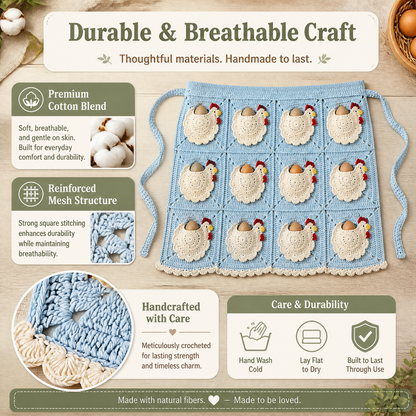 🐔Handmade Crochet Hen Egg Collecting Apron🥚🎁