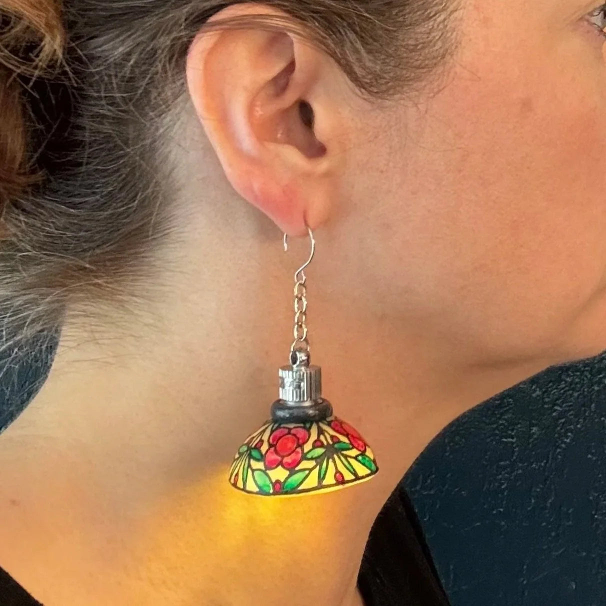 Handmade Vintage Light-Up Chandelier Earrings