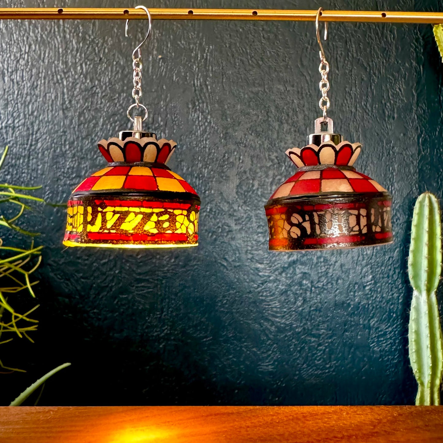 The Vintage Pizza Parlor Lamp Earrings