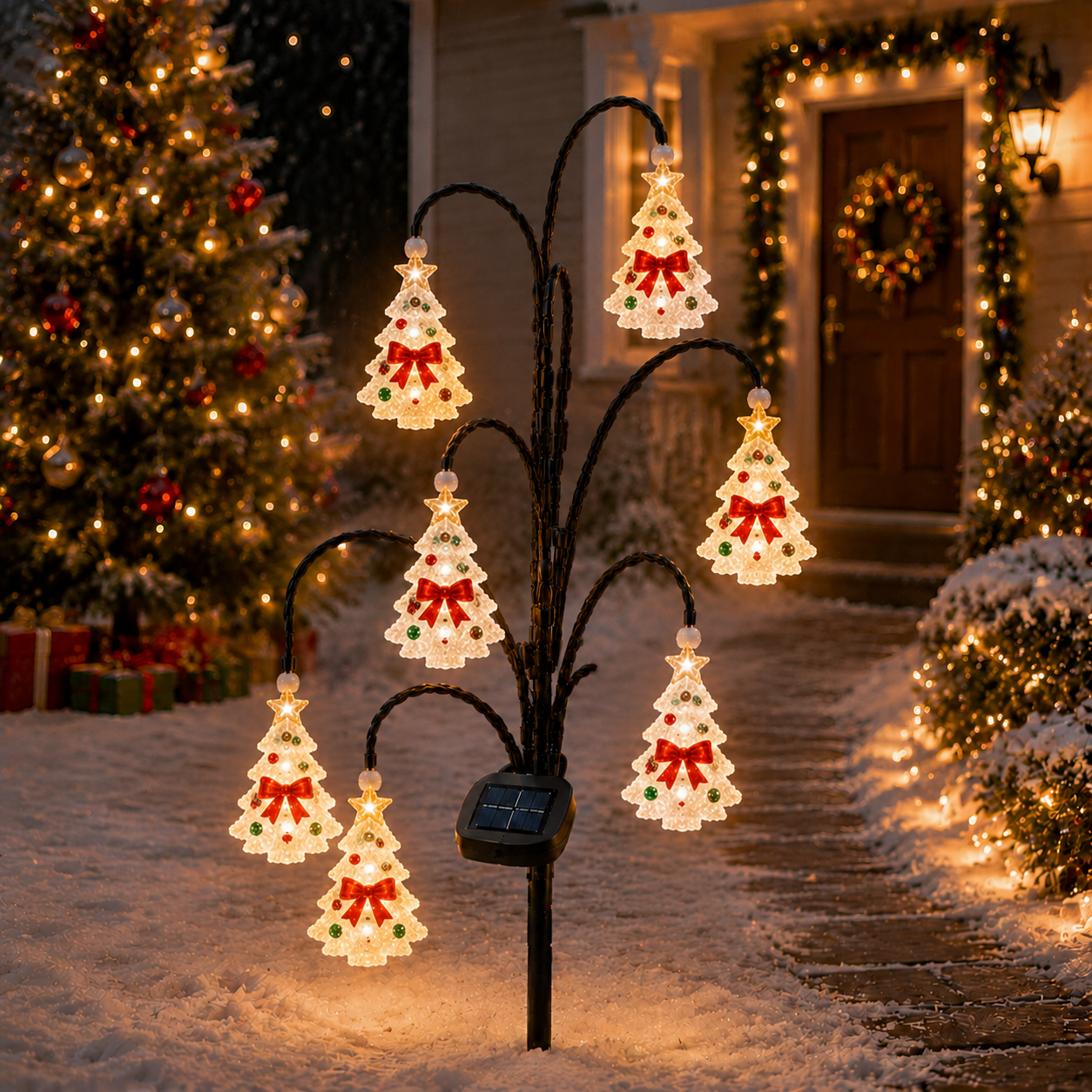 Holly Christmas Bell Lights